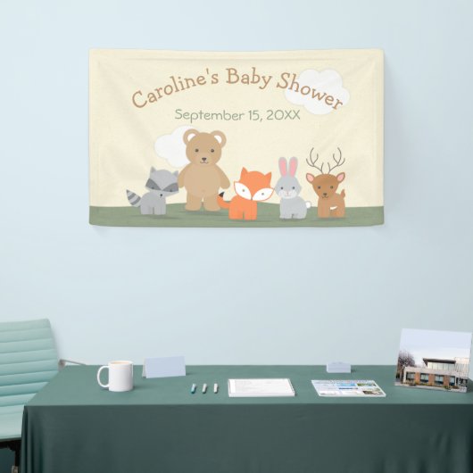 Woodland Forest Animals Kinderdusche Banner (Messeveranstaltung)