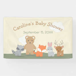 Woodland Forest Animals Kinderdusche Banner