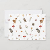 Woodland Forest Animals Kinderdusche Danke Karte (Rückseite)