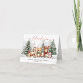 Woodland Forest Animals Kinderdusche Danke Karte (Vorderseite)