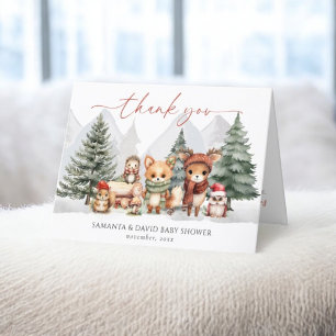 Woodland Forest Animals Kinderdusche Danke Karte