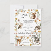Woodland Forest Animals Kinderdusche Danke Karte (Vorderseite)