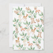 Woodland Forest Animals Kinderdusche Einladung (Rückseite)