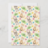 Woodland Forest Animals Kinderdusche Einladung (Rückseite)