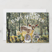 Woodland Forest Animals Kinderdusche Einladung (Vorderseite)