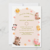 Woodland Forest Animals Kinderdusche Einladung (Vorderseite)