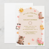 Woodland Forest Animals Kinderdusche Einladung (Vorne/Hinten)