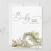 Woodland Forest Animals Kinderdusche Einladung (Rückseite)