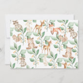 Woodland Forest Animals Kinderdusche Einladung (Rückseite)