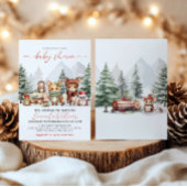 Woodland Forest Animals Kinderdusche Einladung