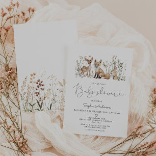 Woodland Forest Animals Kinderdusche Einladung