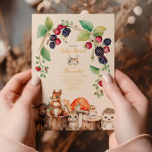 Woodland Forest Animals Kinderdusche Einladung