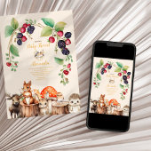 Woodland Forest Animals Kinderdusche Einladung