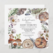 Woodland Forest Animals Kinderdusche Einladung (Vorne/Hinten)