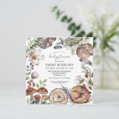 Woodland Forest Animals Kinderdusche Einladung (Stehend Vorderseite)