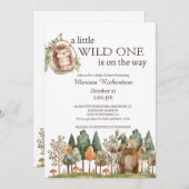 Woodland Forest Animals Kinderdusche Einladung (Vorne/Hinten)