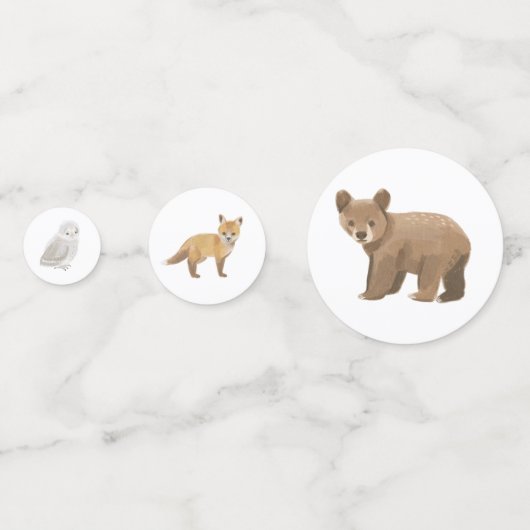 Woodland Forest Animals Kinderdusche Konfetti (Vorderseiten)