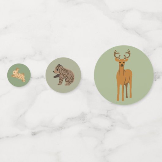 Woodland Forest Animals Kinderdusche Konfetti (Rückseiten)