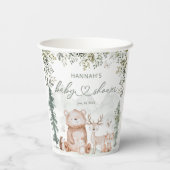 Woodland Forest Animals Kinderdusche Pappbecher (Rückseite)