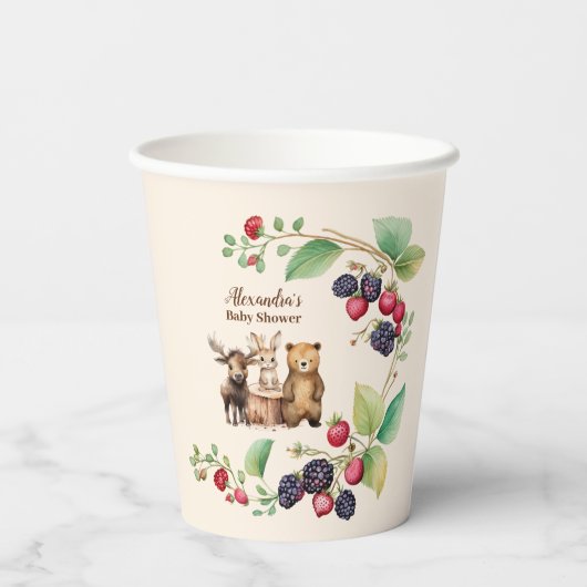 Woodland Forest Animals Kinderdusche Pappbecher (Rückseite)