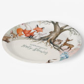 Woodland Forest Animals Kinderdusche Pappteller (Schrägansicht)