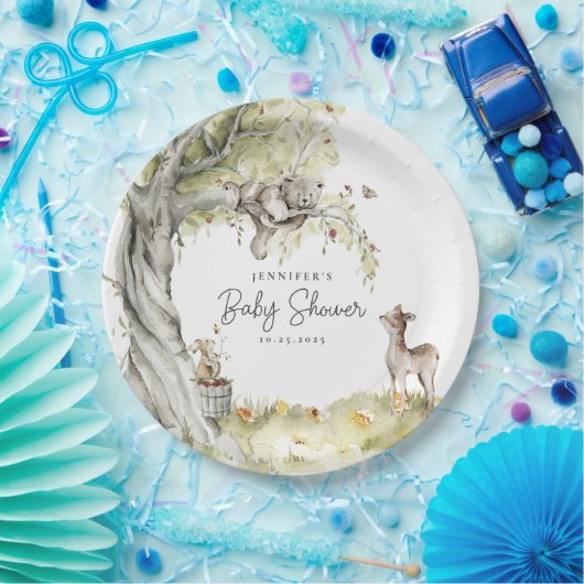 Woodland Forest Animals Kinderdusche Pappteller (Party)