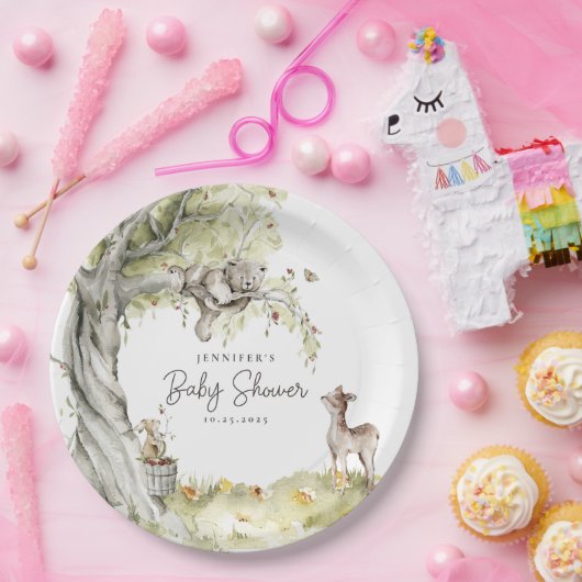 Woodland Forest Animals Kinderdusche Pappteller (Party)