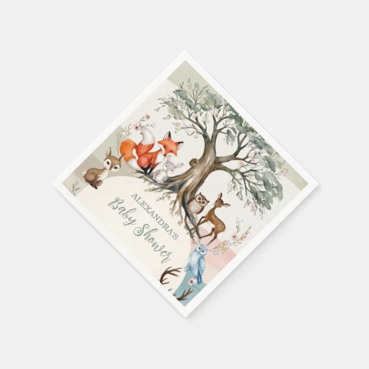 Woodland Forest Animals Kinderdusche Serviette (Ecke)