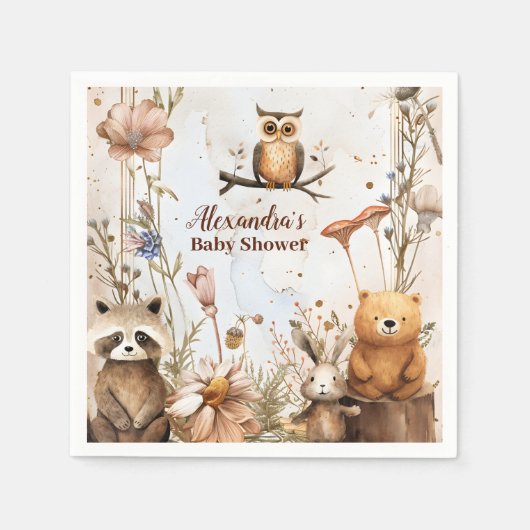 Woodland Forest Animals Kinderdusche Serviette (Vorderseite)