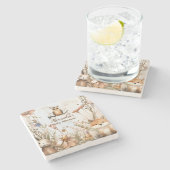 Woodland Forest Animals Kinderdusche Steinuntersetzer (Seitenansicht)