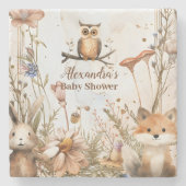 Woodland Forest Animals Kinderdusche Steinuntersetzer (Vorderseite)