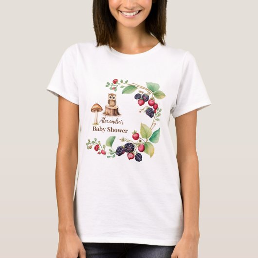 Woodland Forest Animals Kinderdusche T-Shirt (Vorderseite)