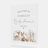 Woodland Forest Animals Kinderdusche Willkommen Acrylschild (Winkel)