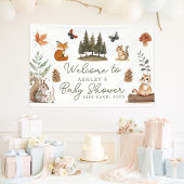 Woodland Forest Animals Kinderdusche Willkommen Banner