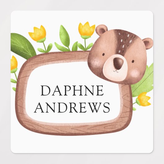 Woodland Forest Animals School Etiketten (Design 1)