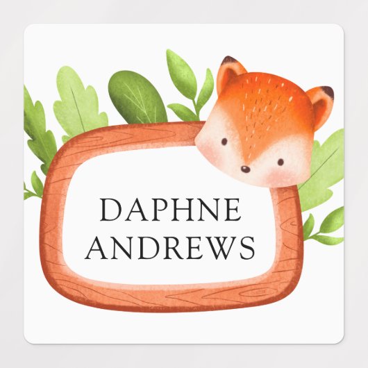 Woodland Forest Animals School Etiketten (Design 2)