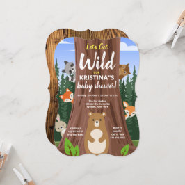 Woodland Forest Baby Animals Baby Dusche Einladung