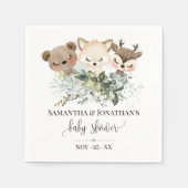 Woodland Forest Baby Animals Baby Dusche Serviette (Vorderseite)