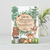 Woodland Forest Baby Dusche Danke Karte (Stehend Vorderseite)