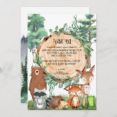 Woodland Forest Baby Dusche Danke Karte (Vorne/Hinten)