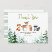 Woodland Forest Baby Dusche Dankeskarte (Vorne/Hinten)