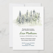 Woodland Forest Baby Dusche Einladung  (Vorderseite)