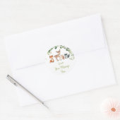Woodland Forest Baby Dusche Liebe Ihre Nachricht h Runder Aufkleber (Umschlag)
