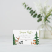Woodland Forest Baby Duwerer Windel Raffle Begleitkarte (Stehend Vorderseite)