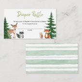 Woodland Forest Baby Duwerer Windel Raffle Begleitkarte (Vorne/Hinten)