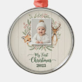 Woodland Forest Baby’s First Christmas Ornament (Vorne)
