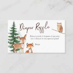 Woodland Forest Baby Shooter - Diaper Raffle Card Begleitkarte