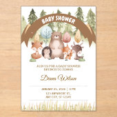 Woodland Forest Baby Shower Invite Acryleinladungen (Vorderseite)
