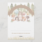 Woodland Forest Baby Shower Invite Einladung (Rückseite)