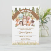 Woodland Forest Baby Shower Invite Einladung (Stehend Vorderseite)